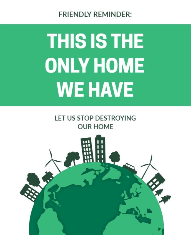 Eco-Conscious Green Environmental Awareness Poster Template