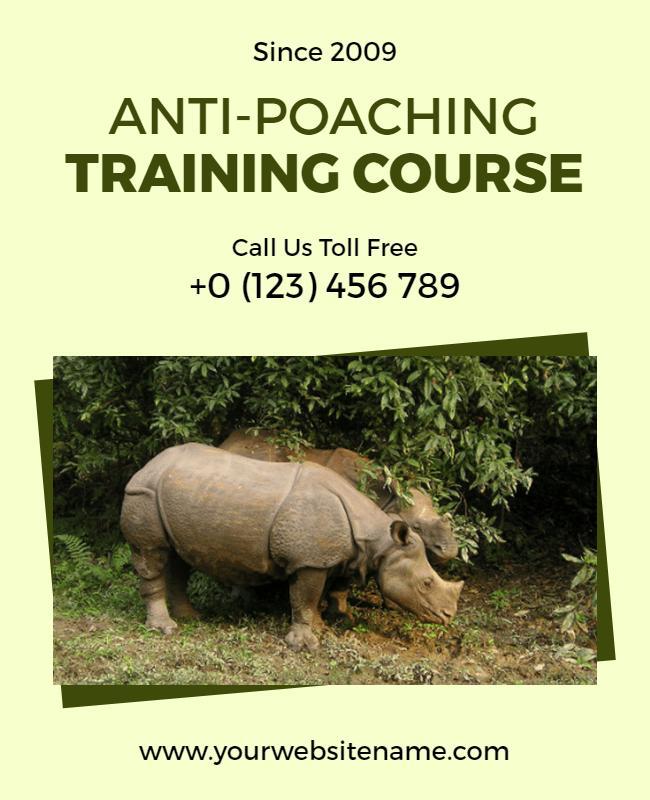 Eco-Friendly Anti-Poaching Training Course Poster Template