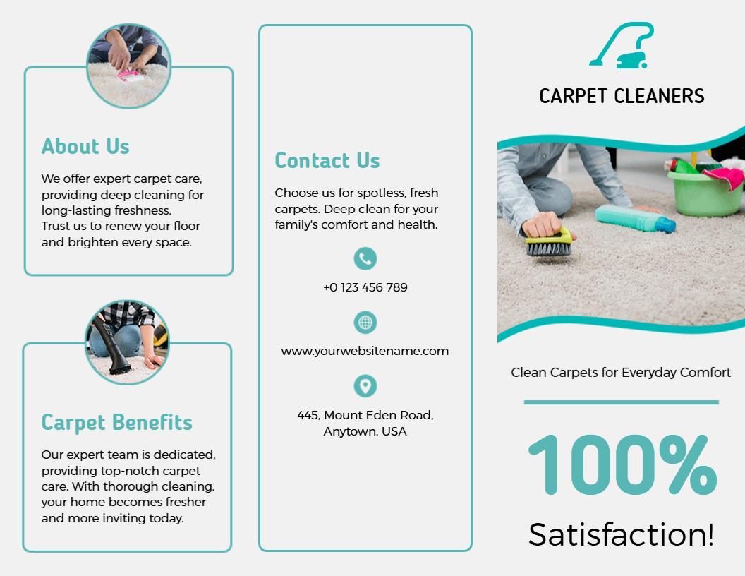 Eco-Friendly Carpet and Upholstery Cleaning Services Brochure Template