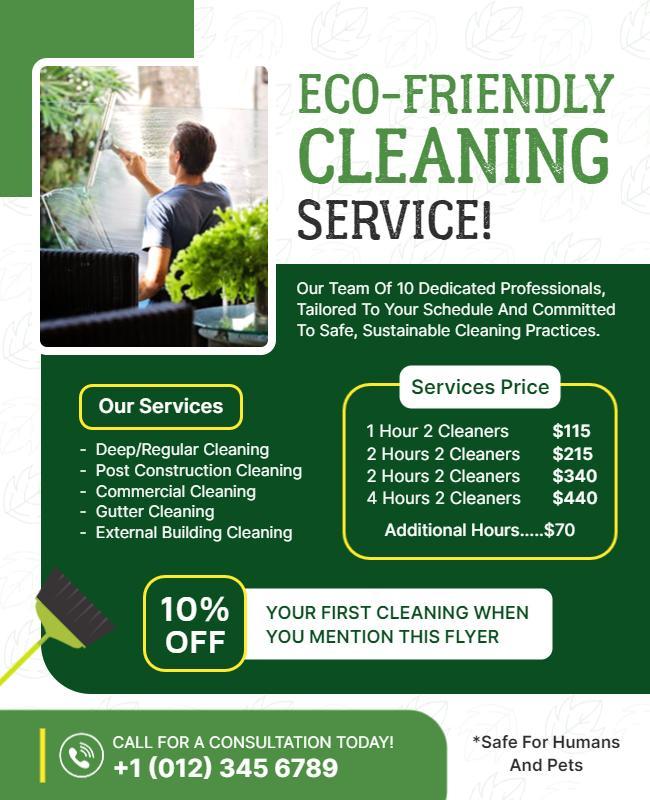 Eco Friendly Cleaning Service Flyer Template