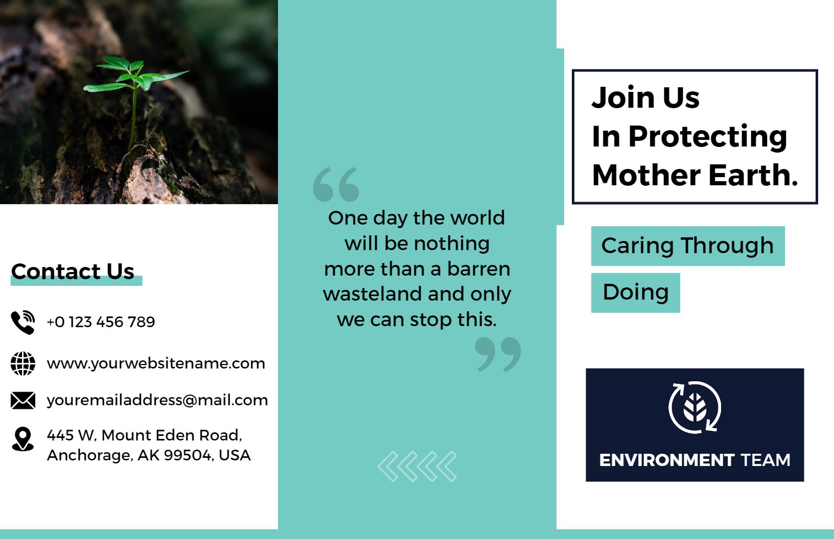 Eco-Friendly Conservation Awareness Mission Brochure Template