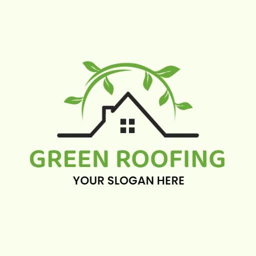 Eco-Friendly Design Featuring Green Elements in Roofing Logo Template