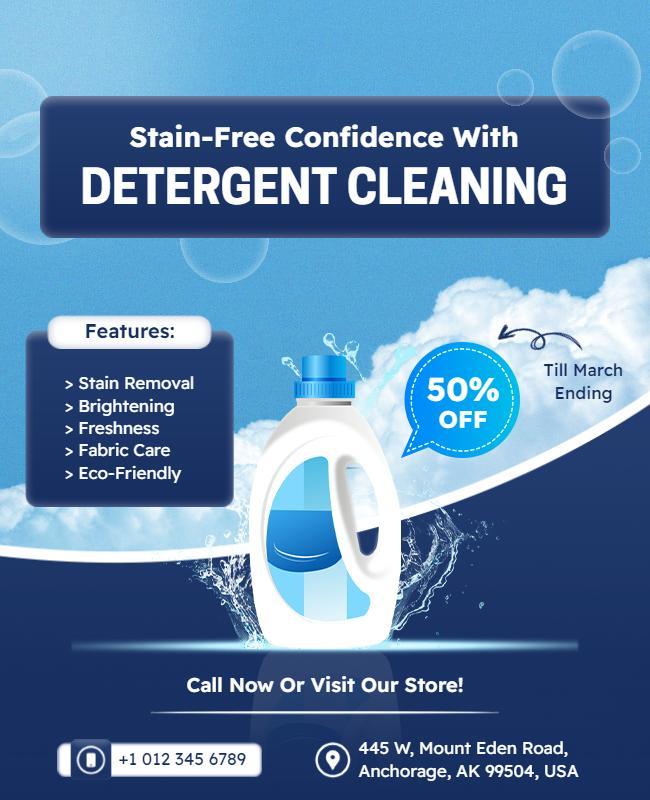 Eco Friendly Detergent Cleaning Promotion Flyer Template