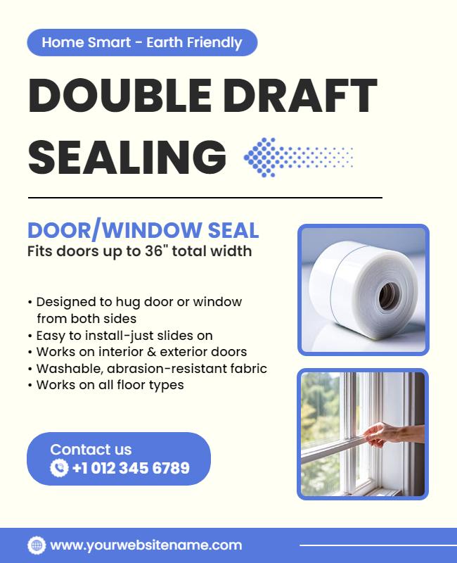 Eco-Friendly Double Draft Sealing Product Information Poster Template