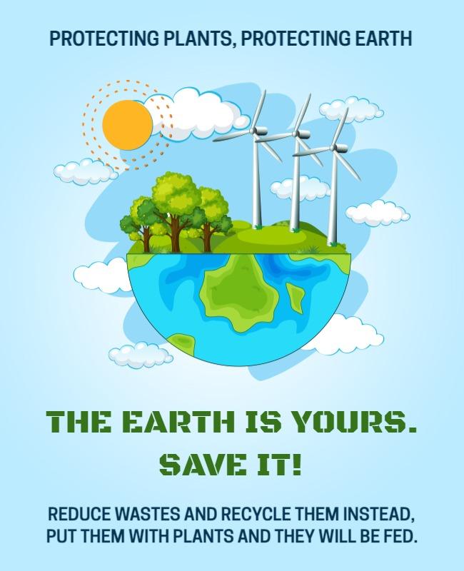 Eco-Friendly Earth Conservation Awareness Poster Template
