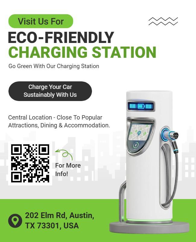 Eco-Friendly Electric Vehicle Charging Station Flyer Template