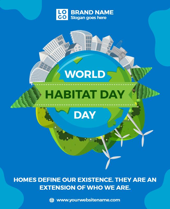 Eco-Friendly Global Habitat Day Awareness Poster Template