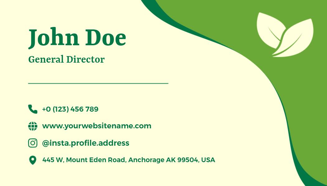 Eco-Friendly Green Agriculture Business Card Template