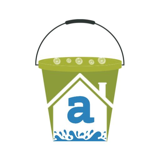 Eco-Friendly Green Bucket Design with Lettering Alphabet Logo Template