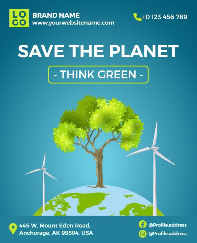 Eco-Friendly Green Conservation Awareness Poster Template