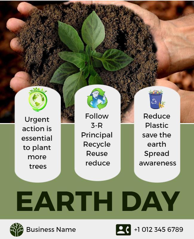Eco-Friendly Green Earth Day Awareness Campaign Poster Template