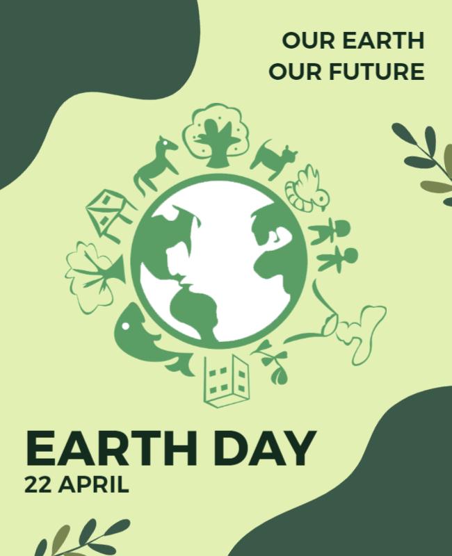Eco-Friendly Green Earth Day Awareness Poster Template