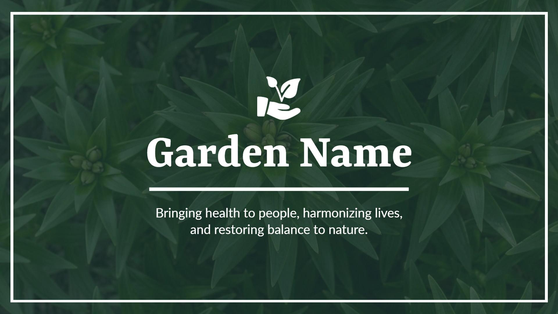 Eco-Friendly Green Garden Business Services Presentation Template
