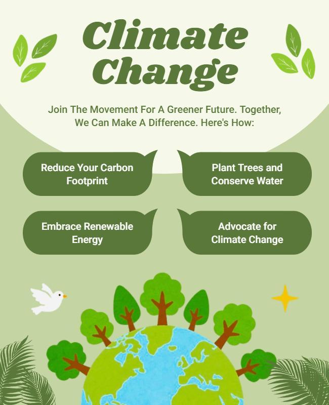 Eco-Friendly Green Initiative for Climate Change Poster Template
