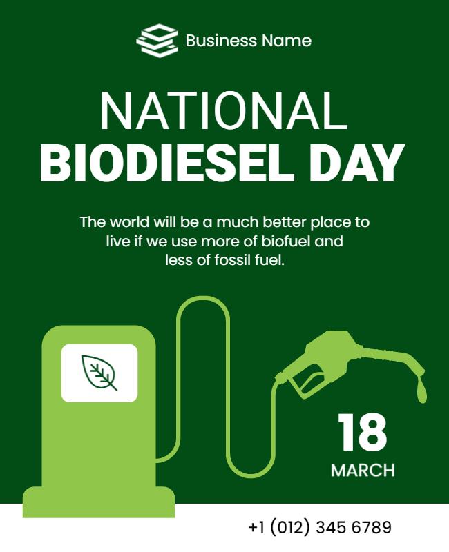 Eco-Friendly Green National Biodiesel Day Awareness Poster Template