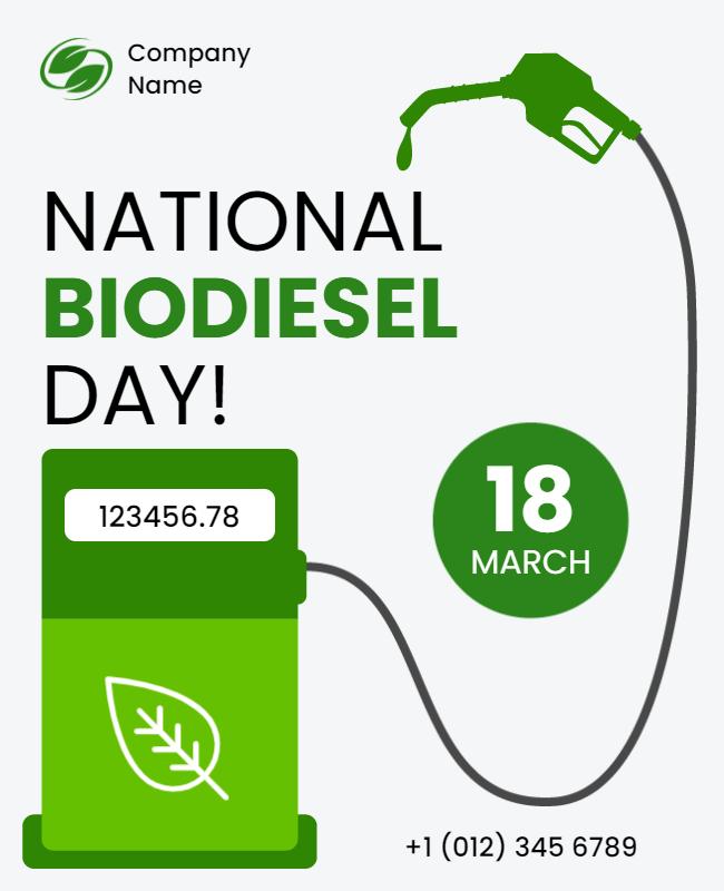 Eco-Friendly Green National Biodiesel Day Celebration Poster Template