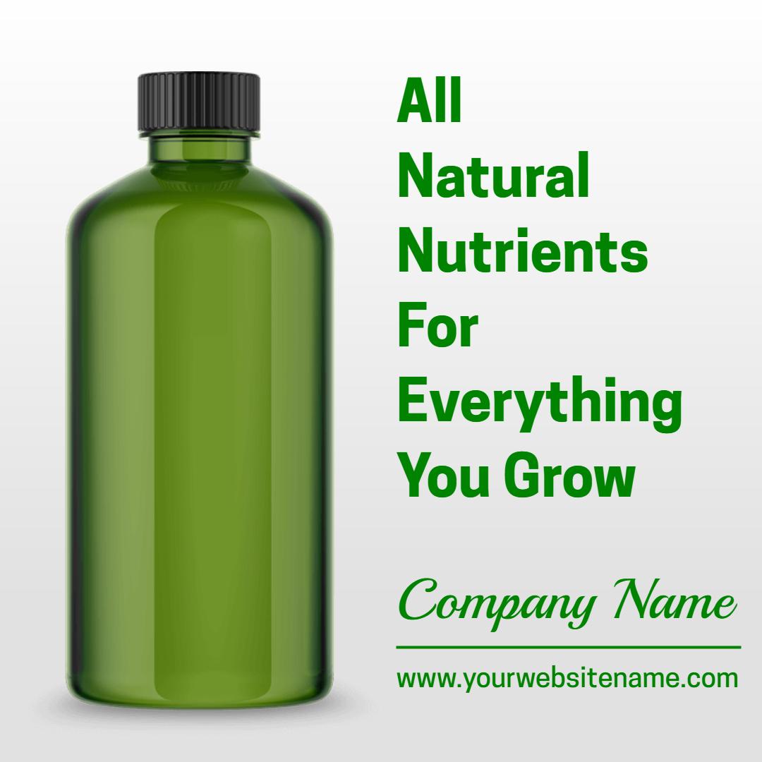 Eco-Friendly Green Nutrient Bottle for Business Ad Template
