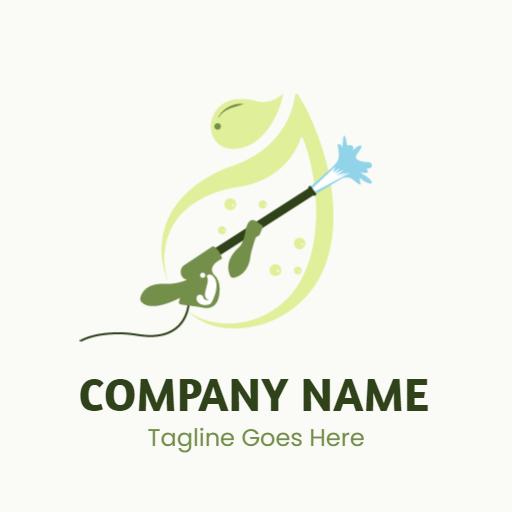 Eco-Friendly Green Pressure Washing Services for Your Home Logo Template