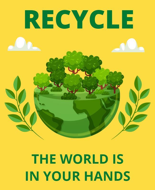 Eco-Friendly Green Recycle Awareness Poster Template