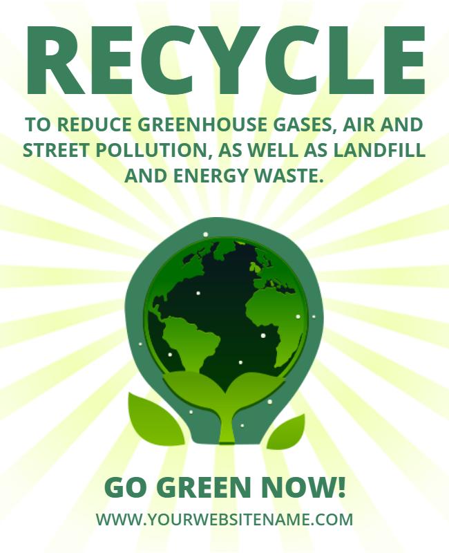 Eco-Friendly Green Recycling Awareness Campaign Poster Template