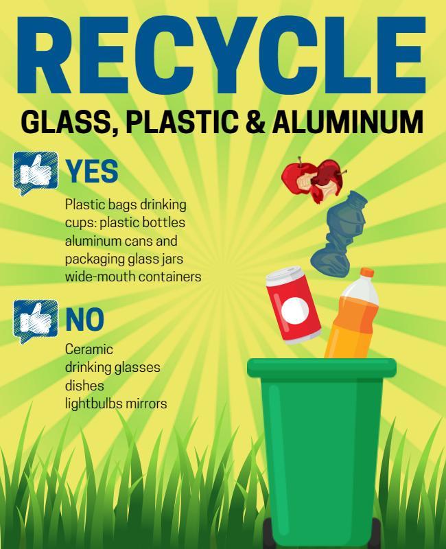 Eco-Friendly Green Recycling Awareness Poster Template