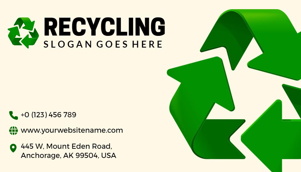 Eco-Friendly Green Recycling Initiative Business Card Template