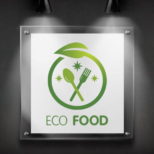 Eco-Friendly Green Symbol Promoting Healthy Food Logo Template