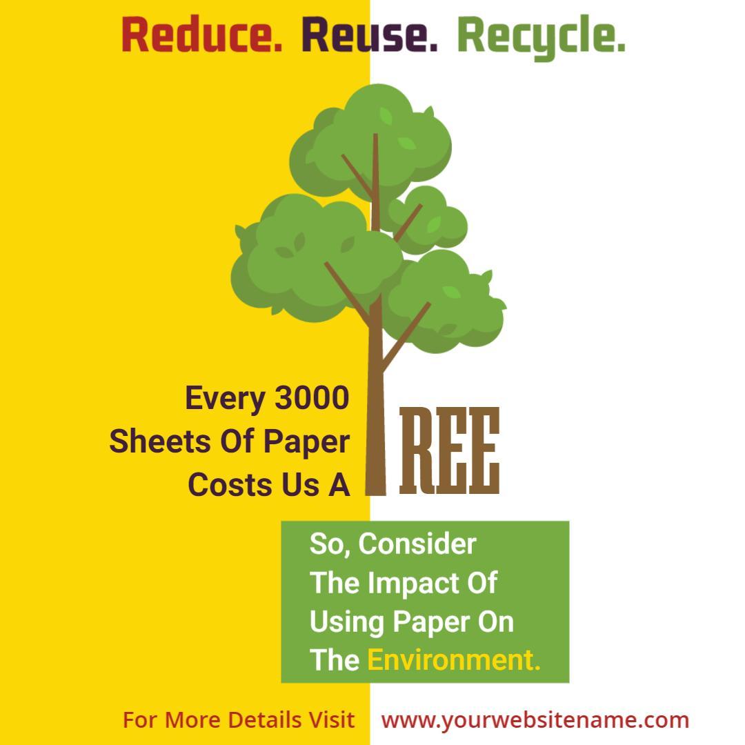 Eco-Friendly Green Tree Awareness for Business Impact Ad Template