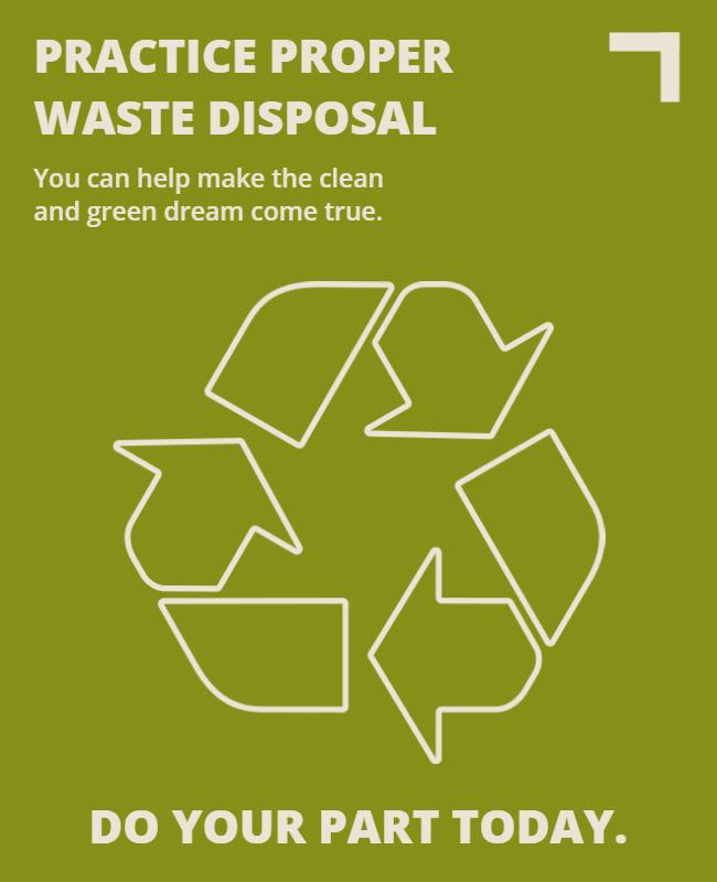 Eco-Friendly Green Waste Disposal Awareness Poster Template