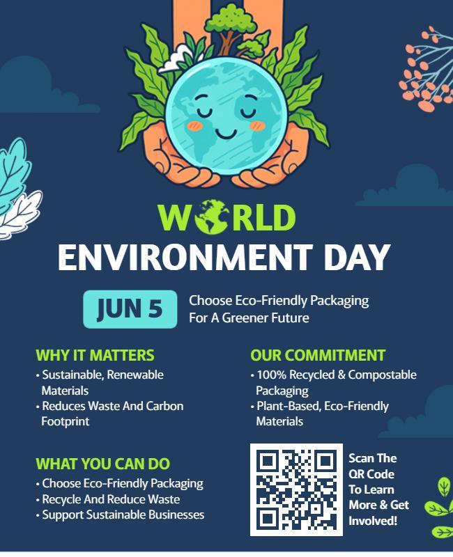 Eco-Friendly Green World Environment Day Awareness Poster Template
