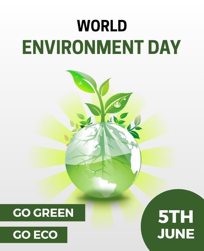 Eco-Friendly Green World Environment Day Celebration Poster Template