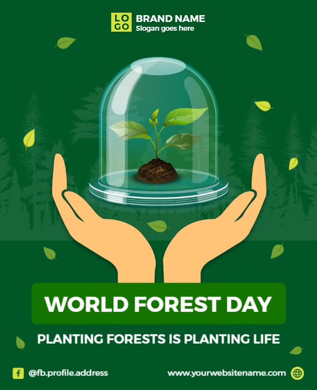 Eco-Friendly Green World Forest Day Awareness Poster Template