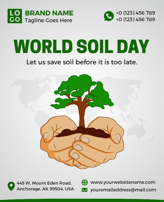 Eco-Friendly Green World Soil Day Awareness Poster Template