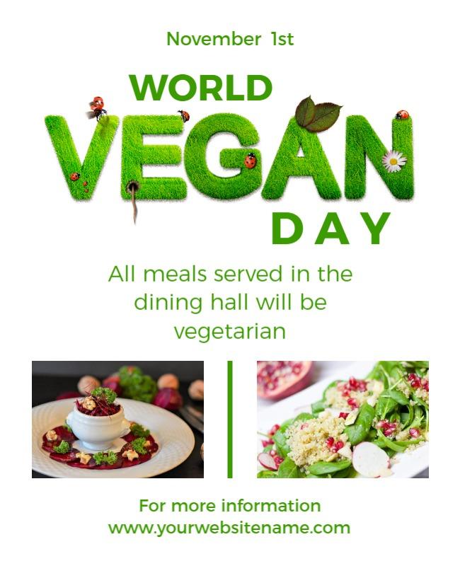 Eco-Friendly Green World Vegan Day Celebration Poster Template