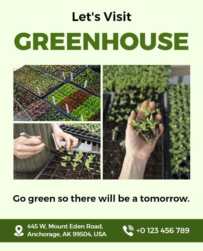 Eco-Friendly Greenhouse Gardening Invitation Poster Template
