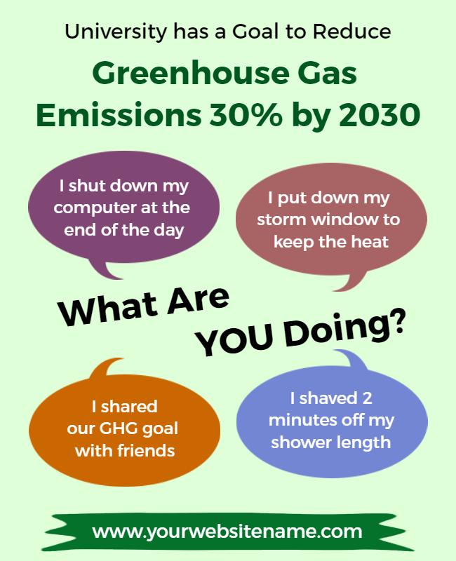 Eco-Friendly Greenhouse Gas Reduction Awareness Poster Template