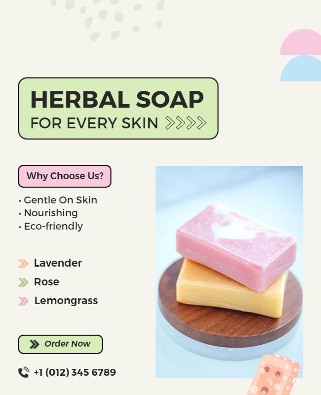 Eco Friendly Herbal Soap Promotion Flyer Template