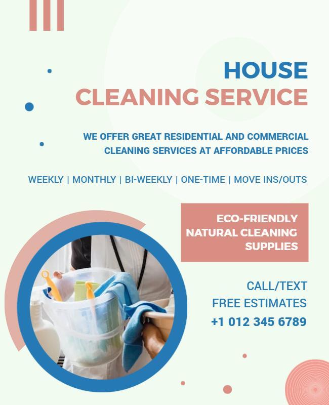 Eco Friendly House Cleaning Service Flyer Template