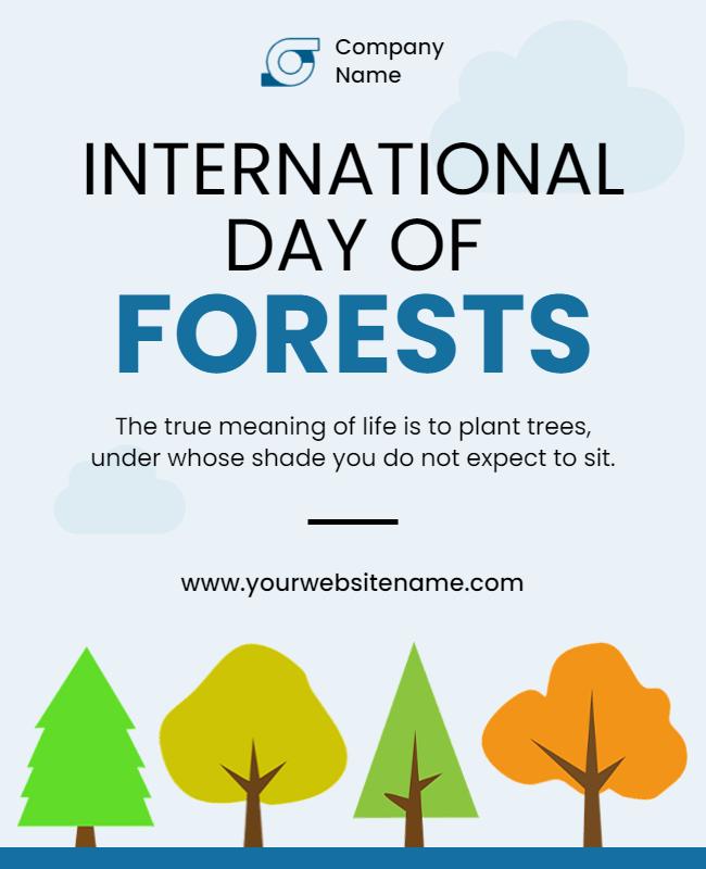 Eco-Friendly Illustrated International Day of Forests Poster Template