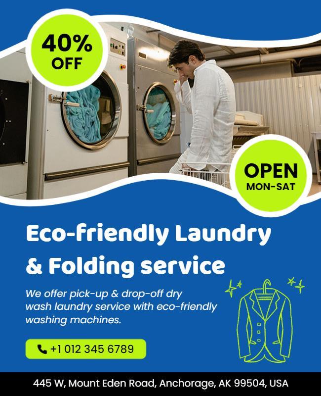 Eco Friendly Laundry Service Promotional Flyer Template