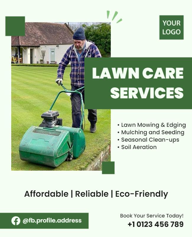 Eco-Friendly Lawn Care Services for Green Spaces Poster Template