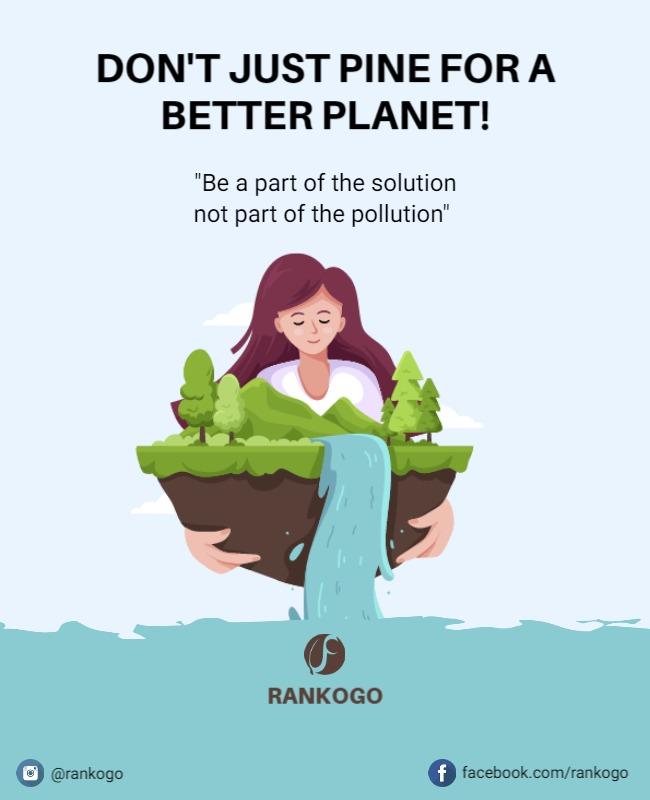 Eco-Friendly Nature Conservation Awareness Poster Template