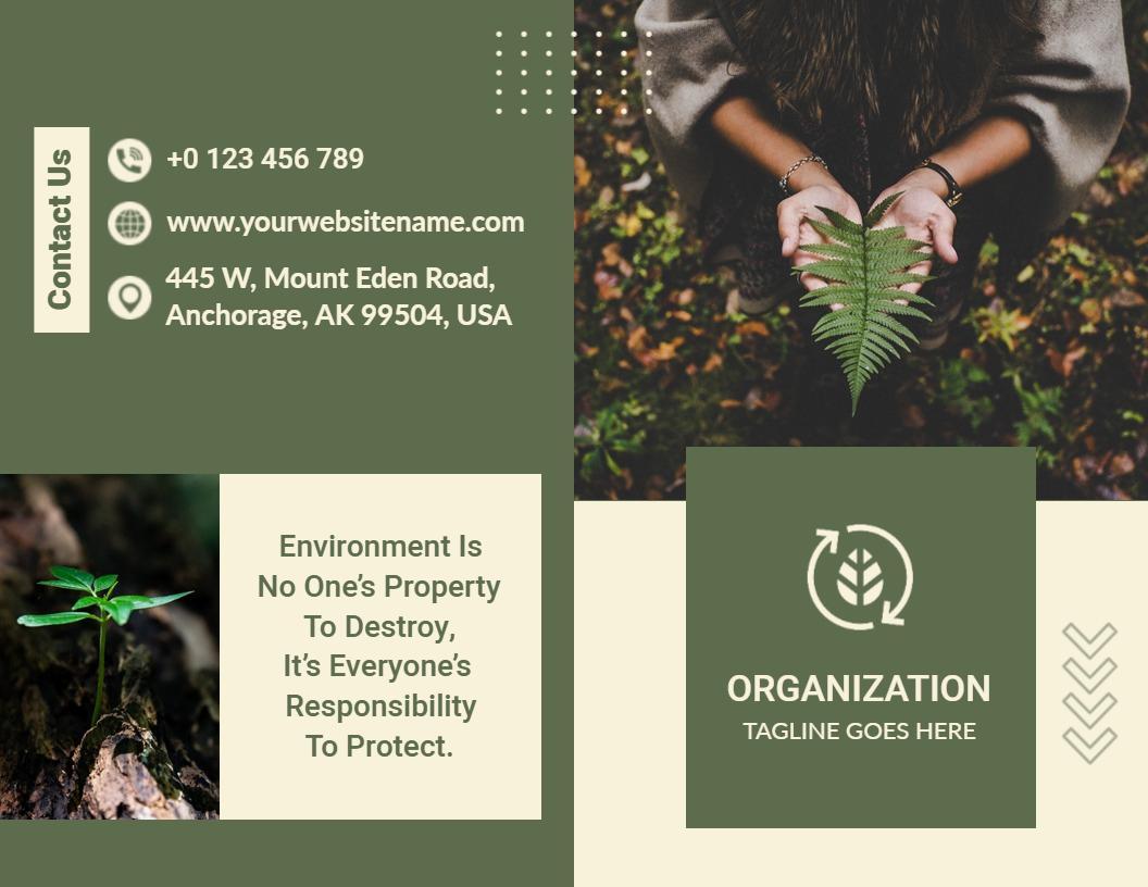Eco-Friendly Nature Conservation Mission Organization Brochure Template