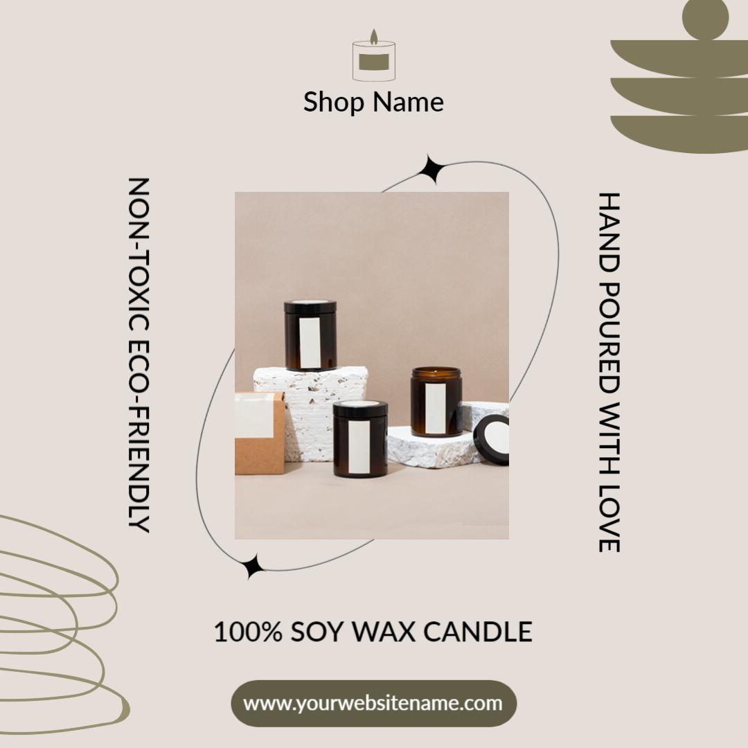 Eco-Friendly Non-Toxic Soy Wax Candle Promotion Ad Template