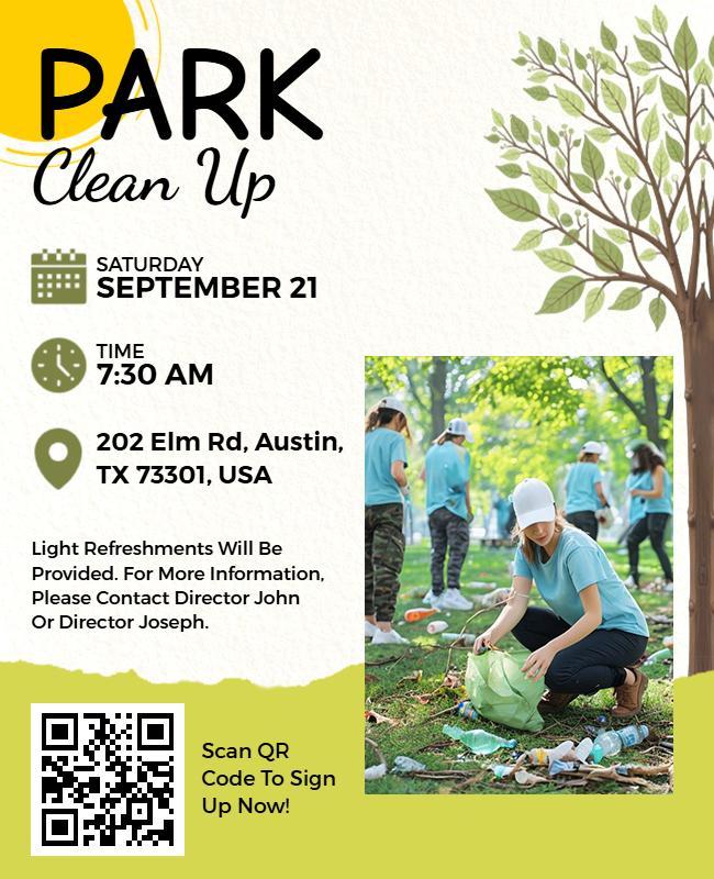 Eco-Friendly Park Clean up Event Flyer Template