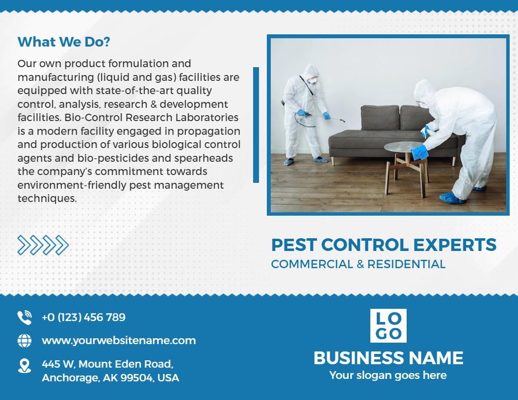 Eco-Friendly Pest Control Solutions and Services Brochure Template