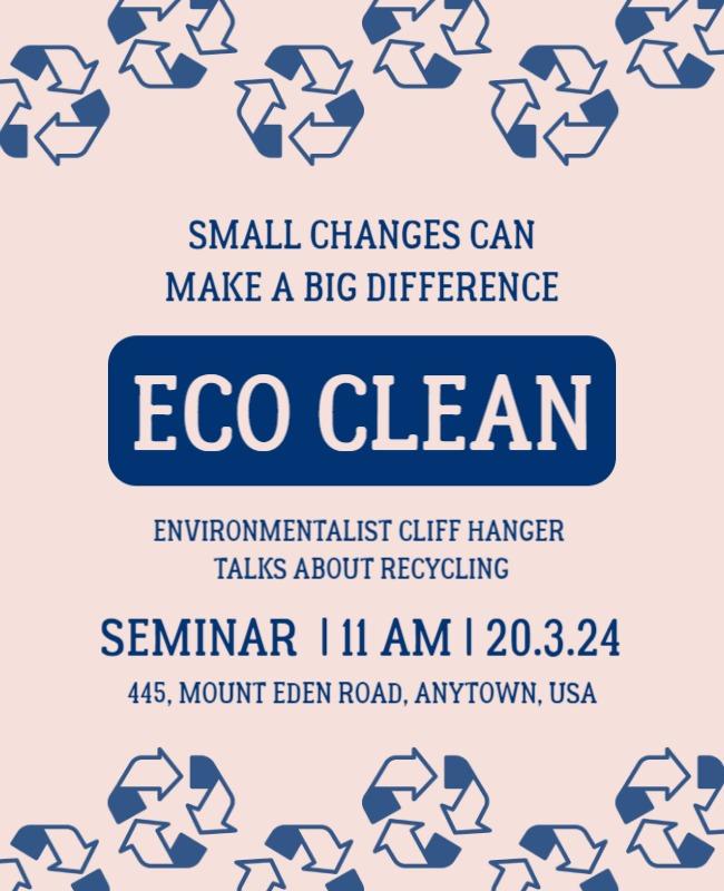 Eco-Friendly Recycling Awareness Seminar Flyer Template
