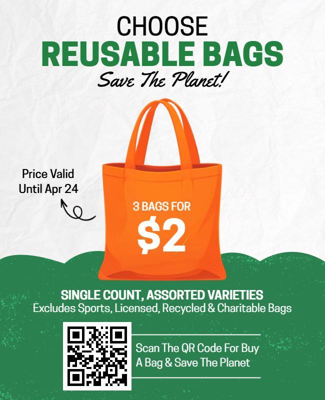 Eco-Friendly Reusable Bag Promotion Flyer Template