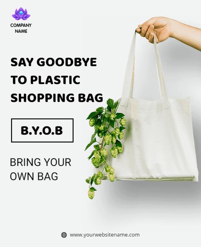 Eco Friendly Reusable Shopping Bag Promotion Flyer Template