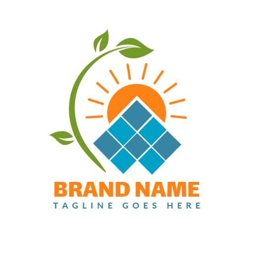 Eco-Friendly Solar Energy Use with Nature Imagery Logo Template